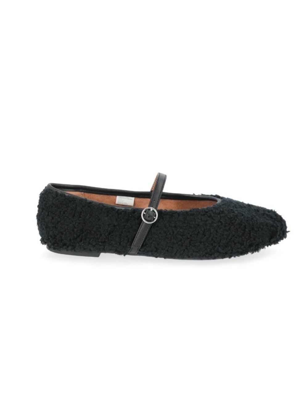 No Boundaries Black Faux Shearling Mary Jane Flats Size 8 - Picture 5 of 11